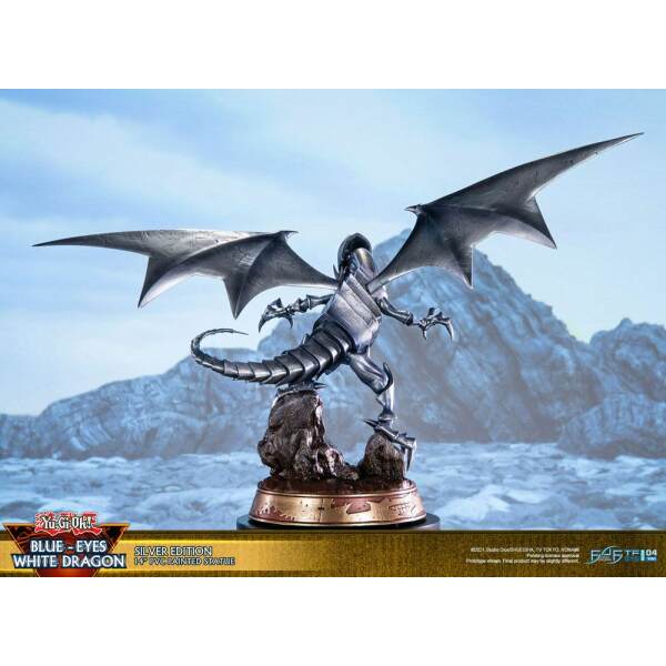 Estatua Blue-Eyes White Dragon Yu-Gi-Oh! PVC Silver Edition 35 cm - Collector4U.com