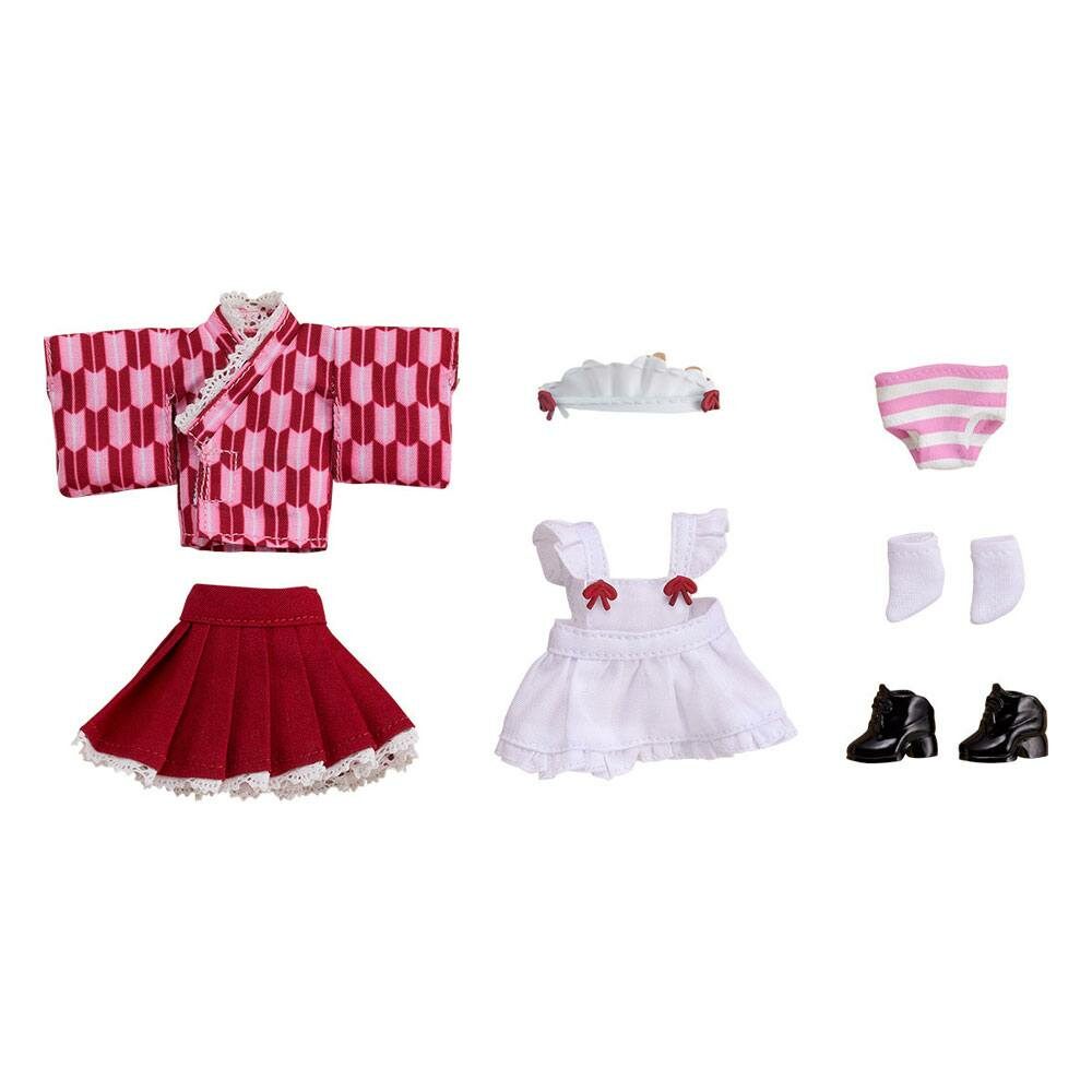 Accesorios para las Figuras Nendoroid Original Character Doll Outfit Set Japanese-Style Maid Pink - Collector4u.com