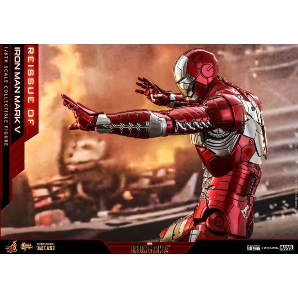Figura Iron Man Mark V reedición Suitcase Armor Iron Man 2, Movie Masterpiece Series Diecast 1/6 Hot Toys 32 cm - Collector4U.com