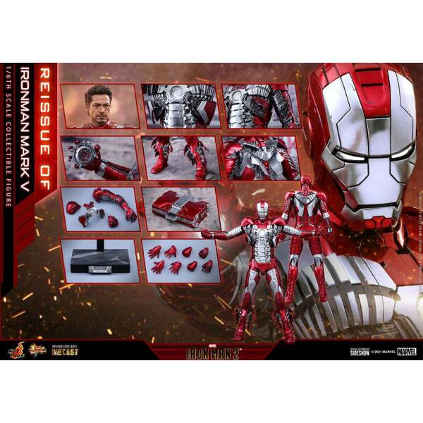 Figura Iron Man Mark V reedición Suitcase Armor Iron Man 2, Movie Masterpiece Series Diecast 1/6 Hot Toys 32 cm - Collector4U.com