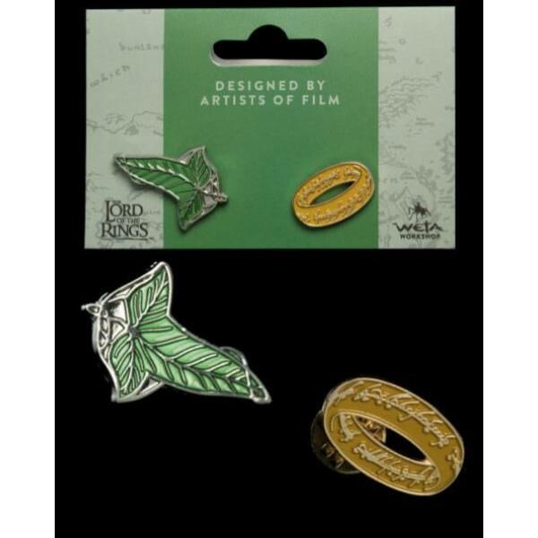 Pins Elfen Leaf & One Ring El Señor de los Anillos Pack de 2 Weta