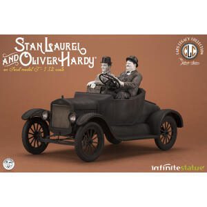 Estatua Laurel & Hardy Ford T, Dos Entrometidos, Old & Rare Infinite Statue 30cm collector4u.com