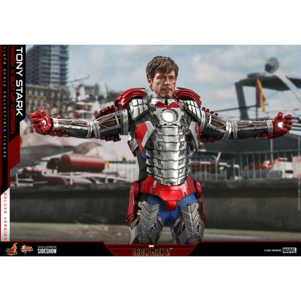 Figura Tony Stark Mark V Suit Up Version Deluxe Iron Man 2 Movie Masterpiece 1 6 Hot Toys 31cm 2