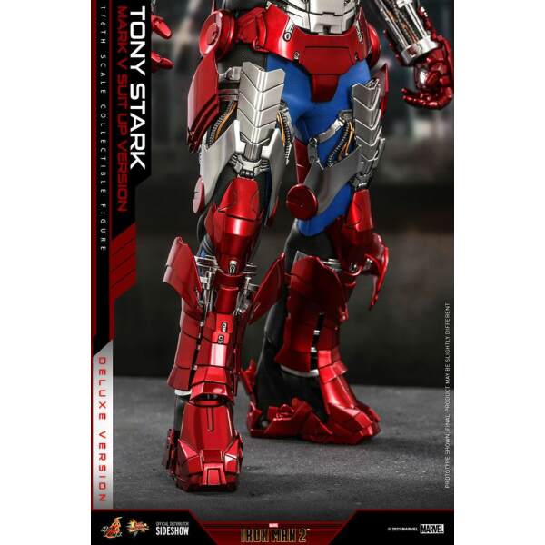 Figura Tony Stark Mark V Suit Up Version Deluxe Iron Man 2 Movie Masterpiece 1 6 Hot Toys 31cm 3