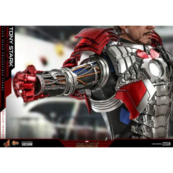 Figura Tony Stark Mark V Suit Up Version Deluxe Iron Man 2 Movie Masterpiece 1 6 Hot Toys 31cm 5