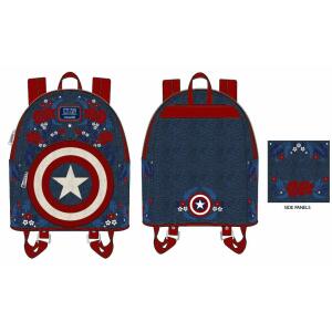 Marvel by Loungefly Mochila Captain America 80th Anniversary Floral Shield - Collector4u.com