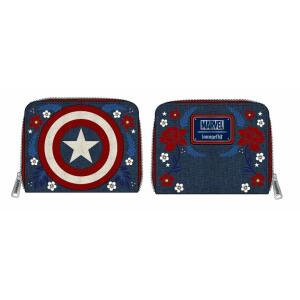 Marvel by Loungefly Monedero Captain America 80th Anniversary Floral Shield - Collector4u.com