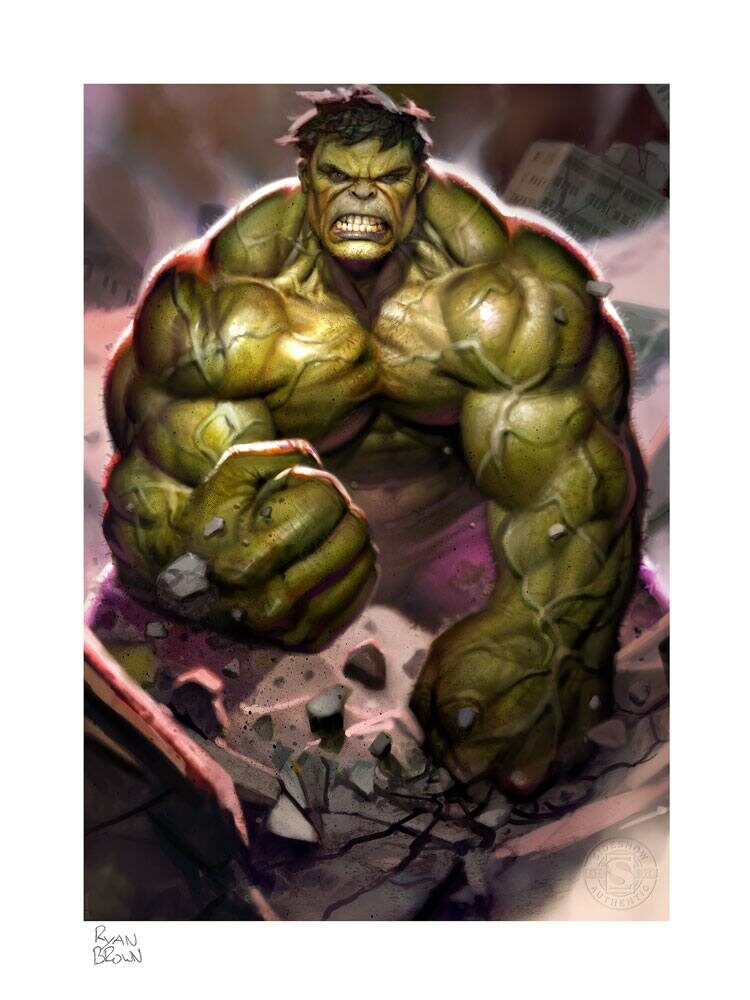 Litografia The Incredible Hulk Marvel 46 x 61 cm Sin Enmarcar Sideshow - Collector4u.com