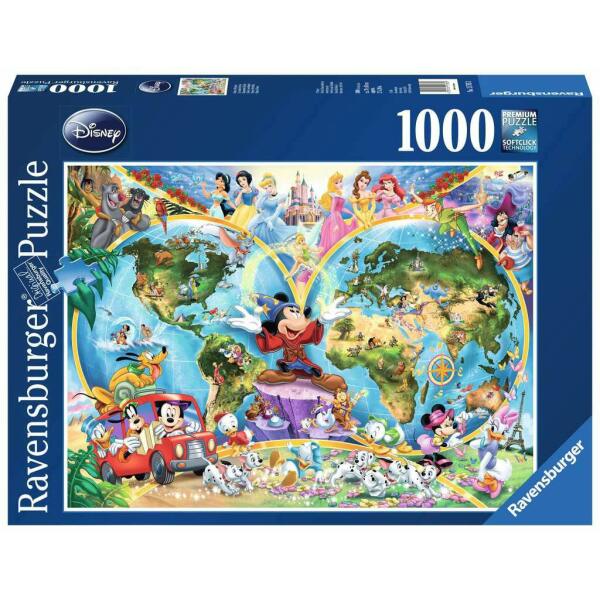 Puzzle Mapamundo Disney (1000 piezas) Ravensburger - Collector4U.com