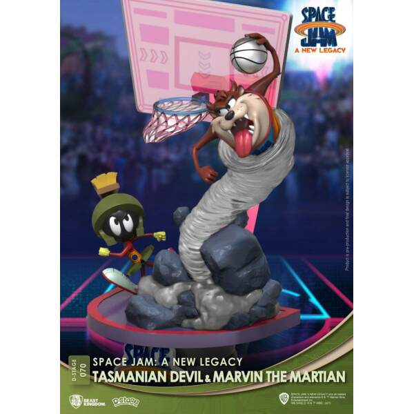 Diorama Tasmanian Devil & Marvin The Martian Space Jam: A New Legacy, PVC D-Stage New Version 15cm Beast Kingdom - Collector4U.com