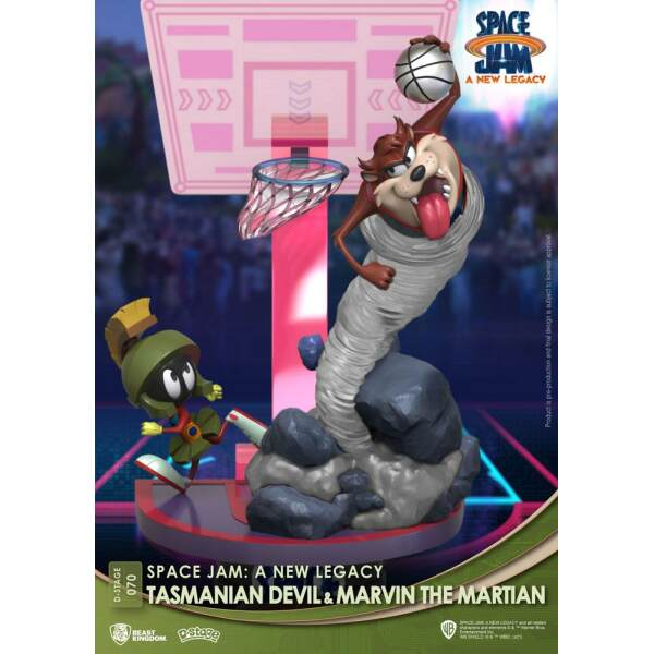 Diorama Tasmanian Devil & Marvin The Martian Space Jam: A New Legacy, PVC D-Stage New Version 15cm Beast Kingdom - Collector4U.com