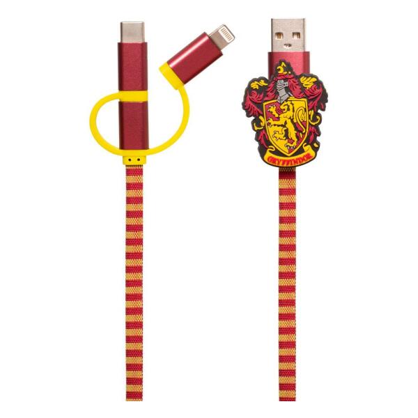 Cable de carga 3in1 Hogwarts Scarf Gryffindor Harry Potter - Collector4u.com