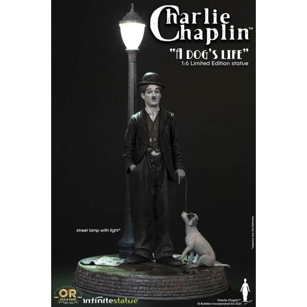 Estatua Charlie Chaplin w/light Old&Rare 40cm Infinite Statue - Collector4U.com