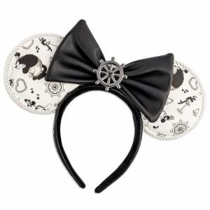 Diadema Steamboat Willie Ears Bow Rope Piping Disney by Loungefly