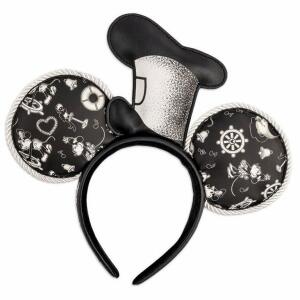 Diadema Steamboat Willie Applique Hat Rope Piping Ears Disney by Loungefly