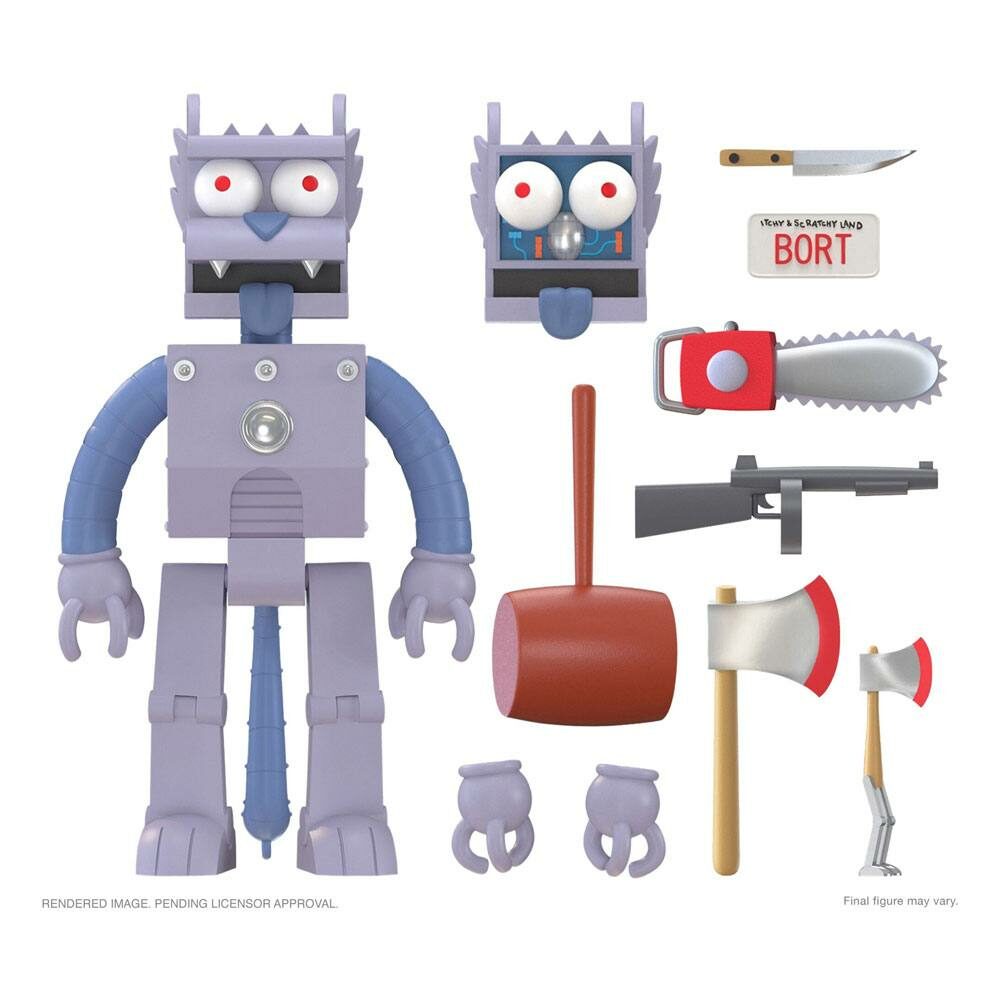 Figura Ultimates Robot Scratchy Los Simpson 18cm Super7