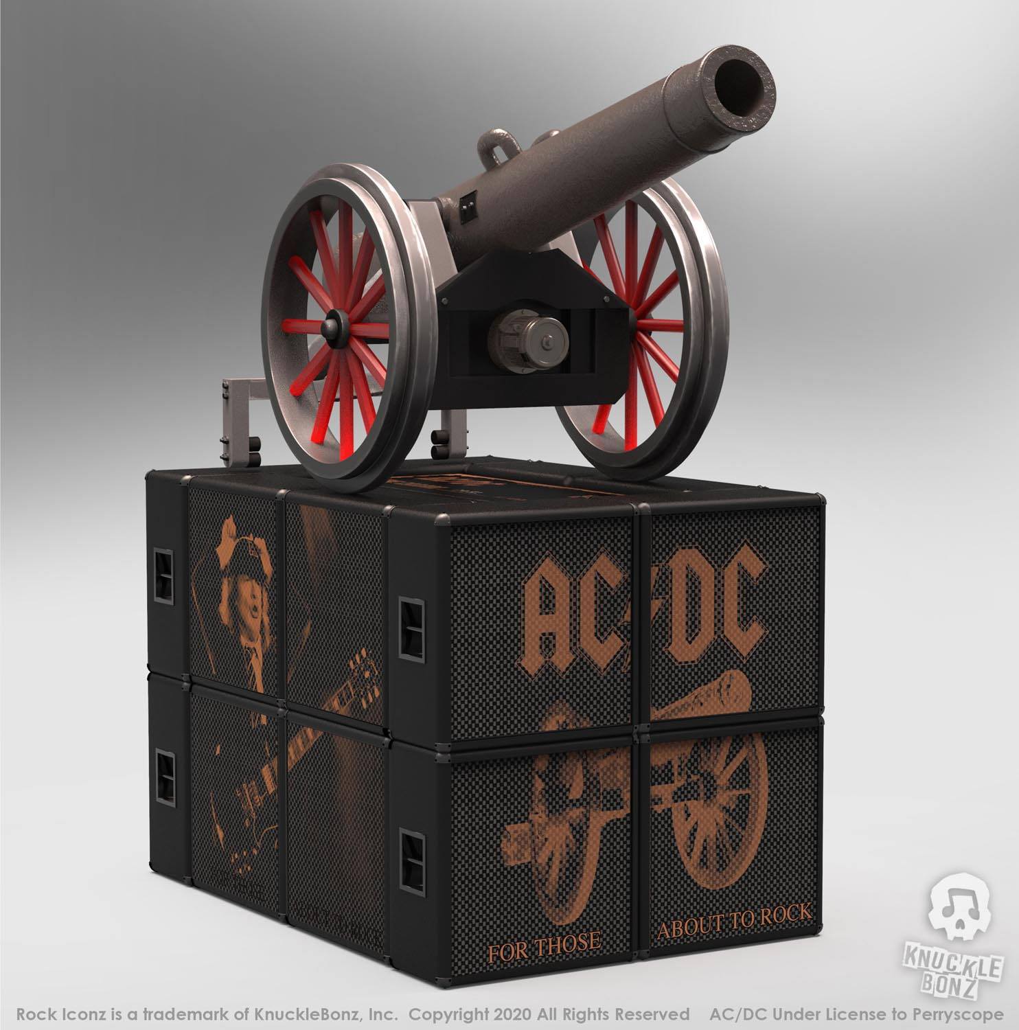 Estatua AC/DC Cannon For Those About to Rock, Rock Ikonz On Tour Knucklebonz