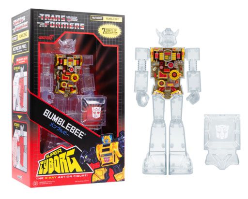 Figura Bumblebee Transformers Super Cyborg (Clear) 28 cm Super7