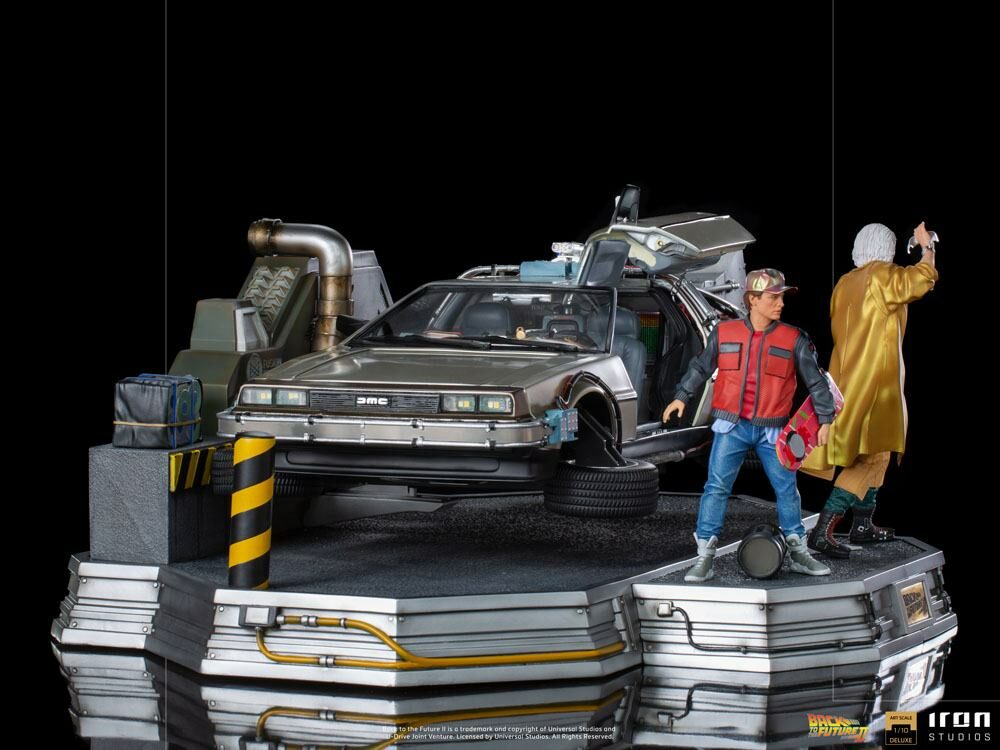 Estatua Regreso al Futuro 2 Set Completo DeLorean Deluxe Iron Studios