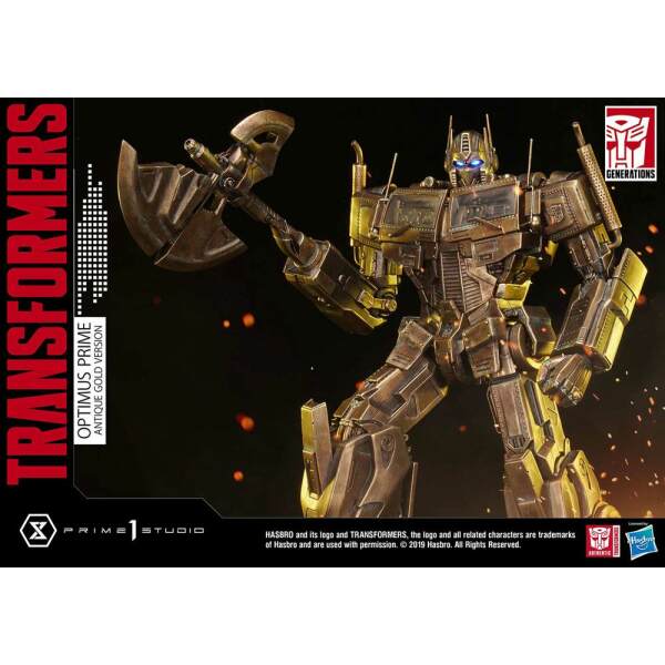 Estatua Optimus Prime Transformers: G1 Antique Gold 58 cm Prime 1 Studio - Collector4U.com