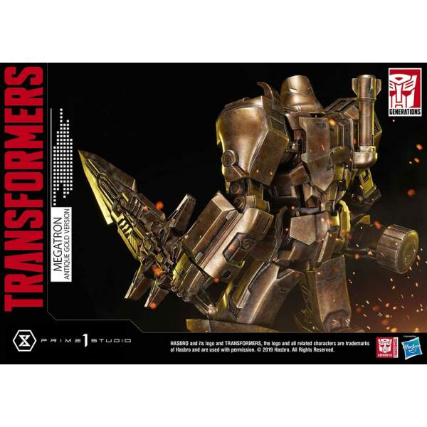 Estatua Megatron Transformers: G1 Antique Gold 60 cm Prime 1 Studio - Collector4U.com