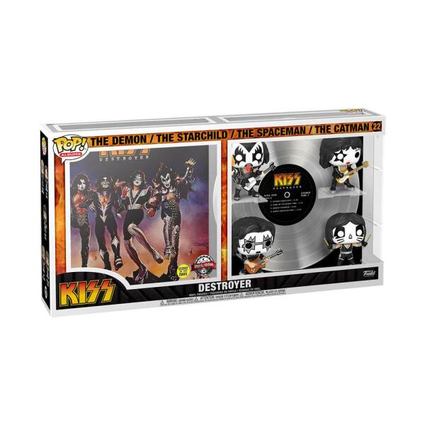 Pack 4 Funko KISS POP! Albums Vinyl Destroyer GITD Figuras 9cm - Collector4U.com