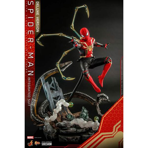 Figura Spider-Man (Integrated Suit) Deluxe Ver. Spider-Man: No Way Home Movie Masterpiece 1/6 29cm Hot Toys - Collector4U.com