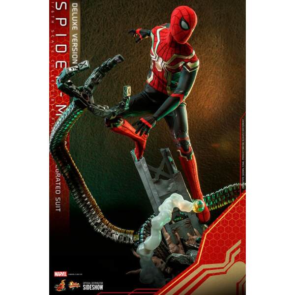 Figura Spider-Man (Integrated Suit) Deluxe Ver. Spider-Man: No Way Home Movie Masterpiece 1/6 29cm Hot Toys - Collector4U.com