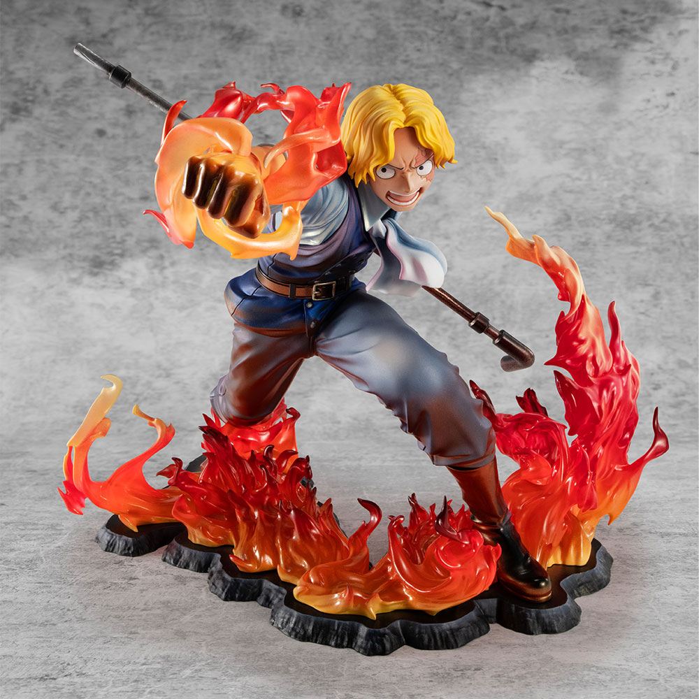 Estatua Sabo Fire One Piece PVC Excellent Model POP Fist Inheritance Limited Edition 15 cm Megahouse