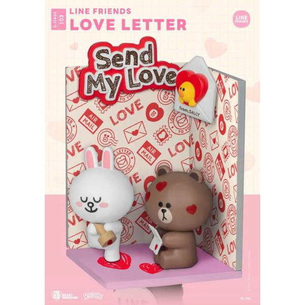 Diorama Love Letter Line Friends PVC D-Stage Closed Box Version 16 cm Beast Kingdom - Collector4U.com