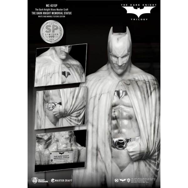 Estatua Memorial Batman The Dark Knight Rises Master Craft The Dark Knight White Faux Marble Texture Beast Kingdom - Collector4U.com