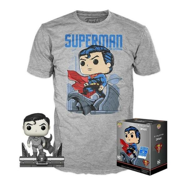 Minifigura y Camiseta DC Jim Lee: Superman DC Comics POP! & Tee talla S - Collector4u.com