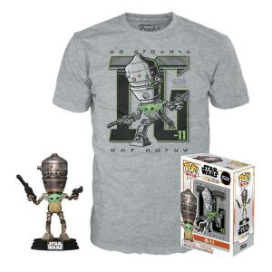 Set de Minifigura y Camiseta IG 11 with the Child In Satchel talla M Star Wars The Mandalorian POP! & Tee - Collector4u.com