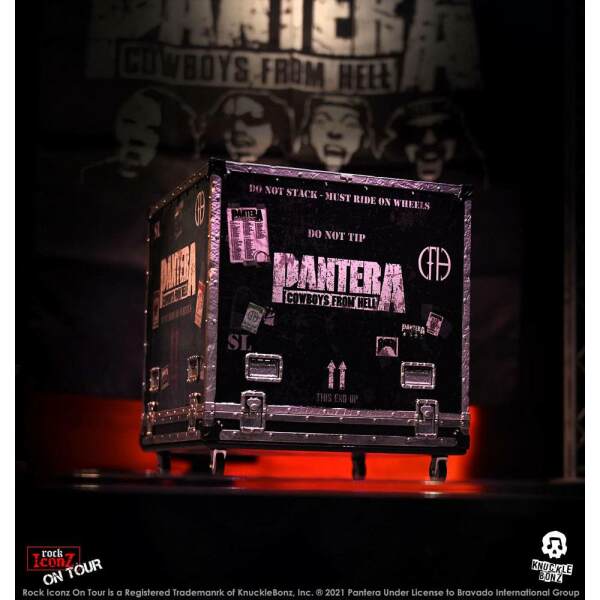 Estatua On Tour Road Pantera Rock Ikonz Case & Telón de fondo del escenario Cowboys From Hell Knucklebonz - Collector4U.com