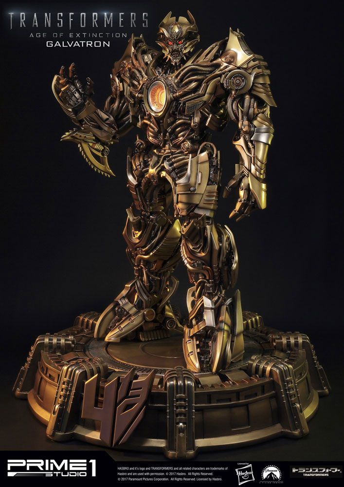Estatua Galvatron Transformers La era de la extinción Gold Version 77 cm