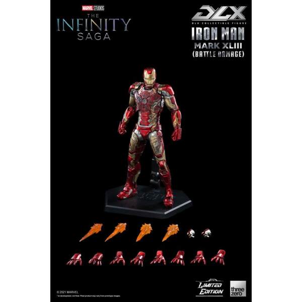Figura Iron Man Mark 43 Infinity Saga 1/12 DLX (Battle Damage) Limited Edition 17 cm Threezero - Collector4U.com