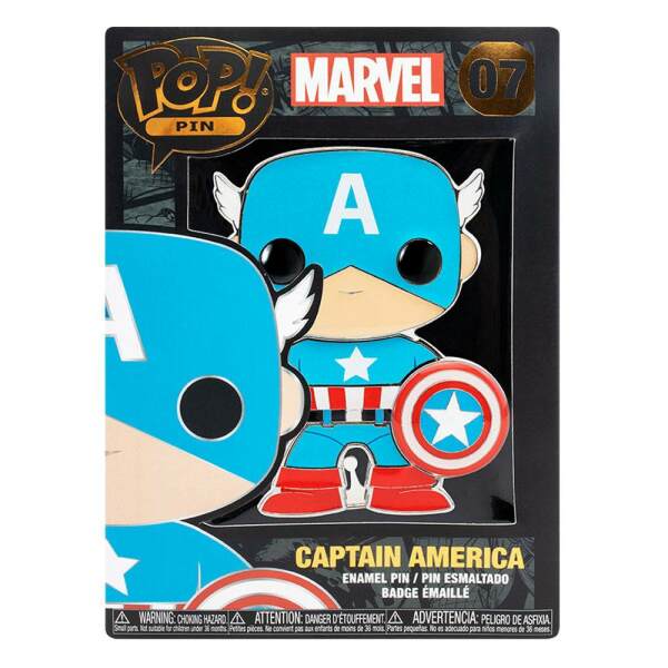 Pin Chapa esmaltada Capitán América Marvel POP! 10cm Funko - Collector4U.com