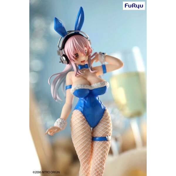 Estatua Super Sonico Blue Rabbit Ver. Super Sonico PVC BiCute Bunnies 30cm Furyu - Collector4U.com