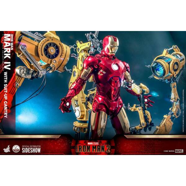 Figura Iron Man Mark IV Iron Man 2 1/4 with Suit-Up Gantry 49 cm Hot Toys - Collector4U.com