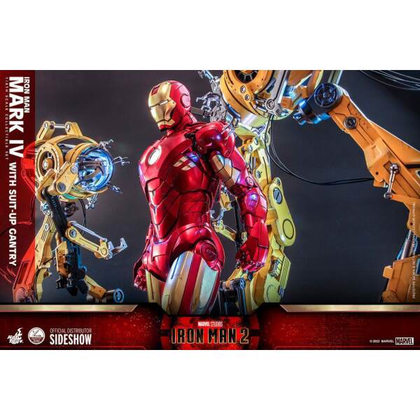 Figura Iron Man Mark IV Iron Man 2 1/4 with Suit-Up Gantry 49 cm Hot Toys - Collector4U.com
