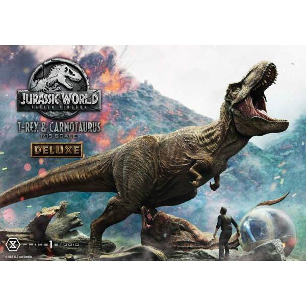 Estatua T-Rex & Carnotaurus Deluxe Version Jurassic World: Fallen Kingdom 1/15 90 cm - Collector4U.com