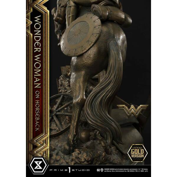 Estatua Wonder Woman on Horseback Gold Version 138 cm - Collector4U.com