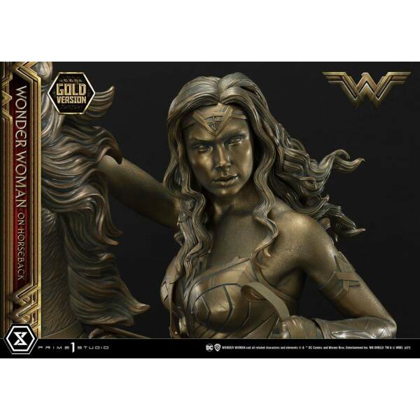 Estatua Wonder Woman on Horseback Gold Version 138 cm - Collector4U.com