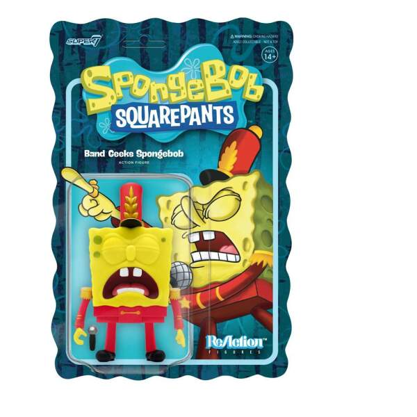 Figura SpongeBob Bob Esponja ReAction Band Geeks 10 cm Super7 - Collector4U.com