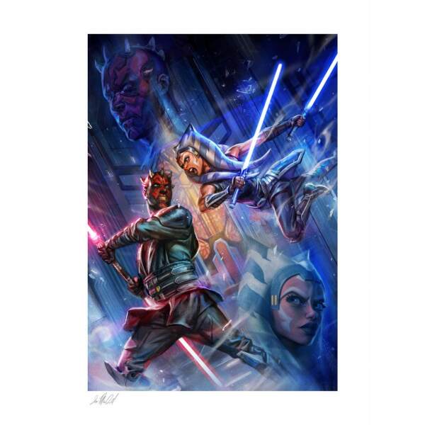 Litografia One Last Lesson: Ahsoka Tano vs Darth Maul Star Wars: The Clone Wars 46 x 61 cm - sin enmarcar - Sideshow - Collector4U.com