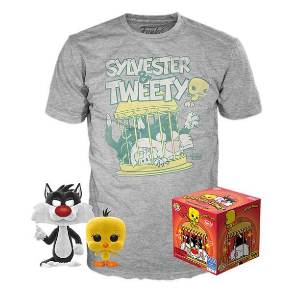 Minifigura y Camiseta Sylvester & Tweety Looney Tunes POP! & Tee Set talla L Funko - Collector4U.com