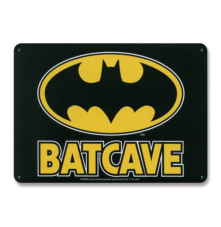 Placa de Chapa Batcave Batman DC Comics 15x21cm - Collector4U.com