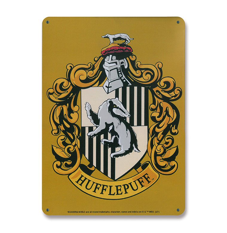 Placa de Chapa Hufflepuff Harry Potter 15 x 21 cm Logoshirt - Collector4U.com