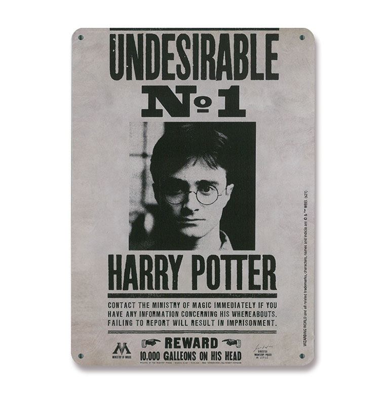 Placa de Chapa Undesirable No. 1 Harry Potter 15 x 21 cm Logoshirt - Collector4U.com