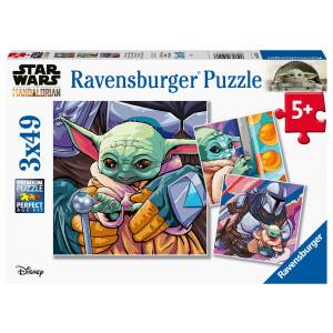 Puzzle el Manddalorian Grogu Moments Star Wars (3x49 piezas) Ravensburger - Collector4U.com